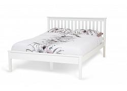 4ft6 double Heva Low foot end white wood frame bedstead 1